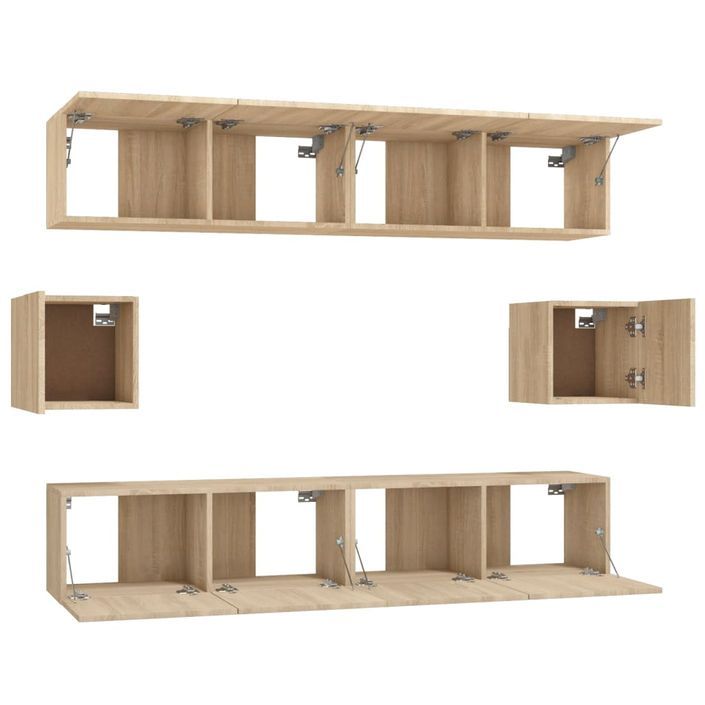 Ensemble de meubles TV 6 pcs Chêne sonoma Bois d'ingénierie - Photo n°5