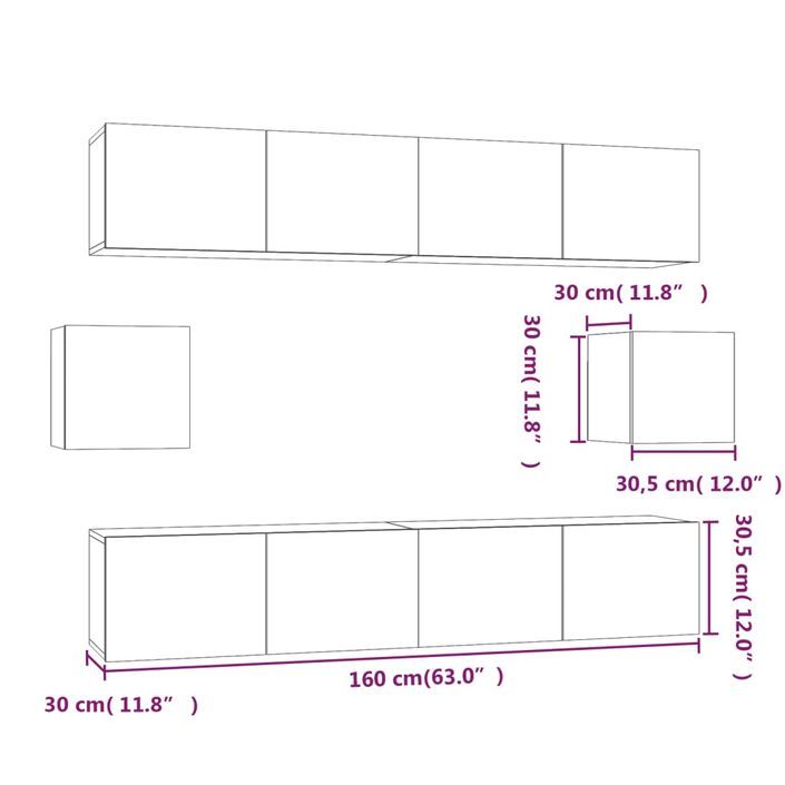 Ensemble de meubles TV 6 pcs Chêne sonoma Bois d'ingénierie - Photo n°10