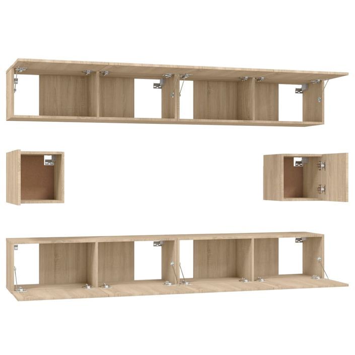 Ensemble de meubles TV 6 pcs Chêne sonoma Bois d'ingénierie - Photo n°5