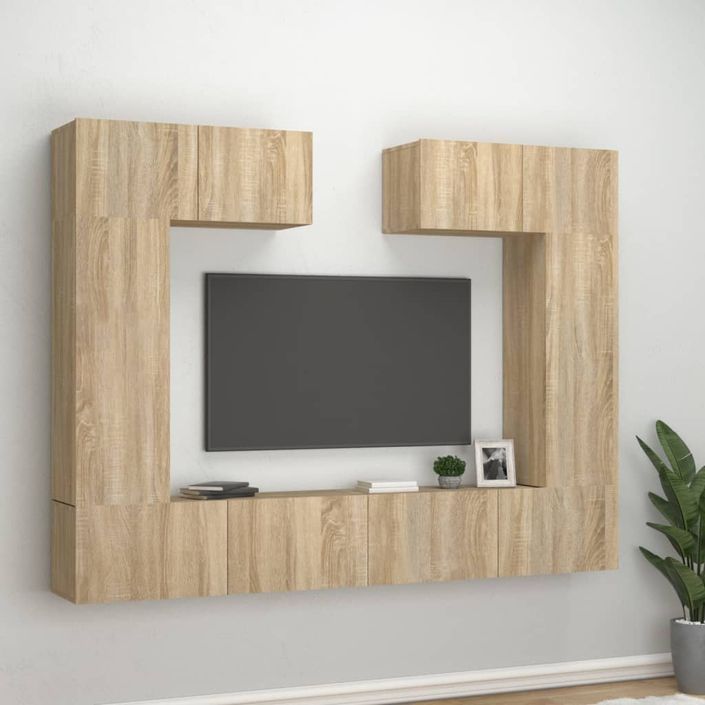 Ensemble de meubles TV 6 pcs Chêne sonoma Bois d'ingénierie - Photo n°1