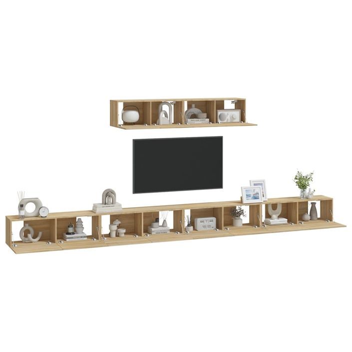 Ensemble de meubles TV 6 pcs Chêne sonoma Bois d'ingénierie - Photo n°7