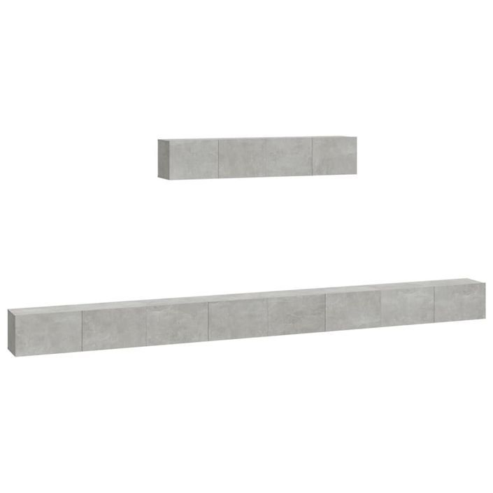 Ensemble de meubles TV 6 pcs Gris béton Bois d'ingénierie - Photo n°2