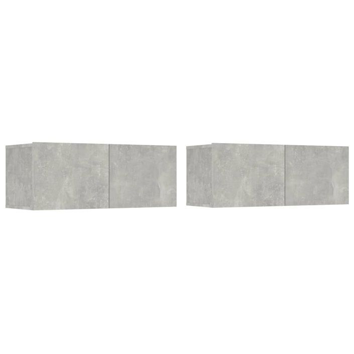 Ensemble de meubles TV 6 pcs Gris béton Bois d'ingénierie - Photo n°3