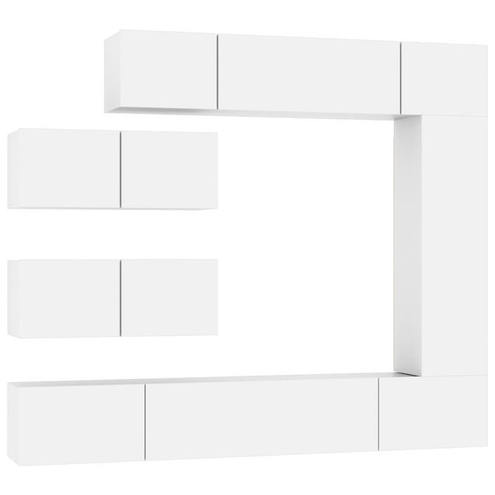 Ensemble de meubles TV 7 pcs Blanc Bois d'ingénierie - Photo n°2