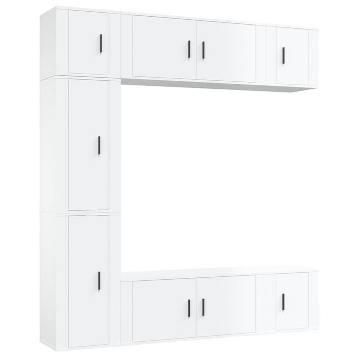 Ensemble de meubles TV 7 pcs Blanc brillant Bois d'ingénierie - Photo n°1