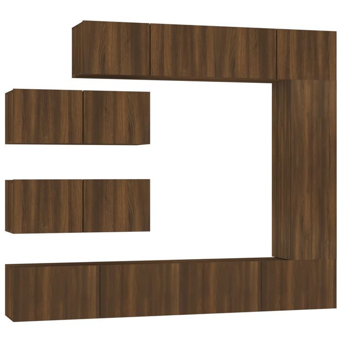 Ensemble de meubles TV 7 pcs Chêne marron Bois d'ingénierie - Photo n°1