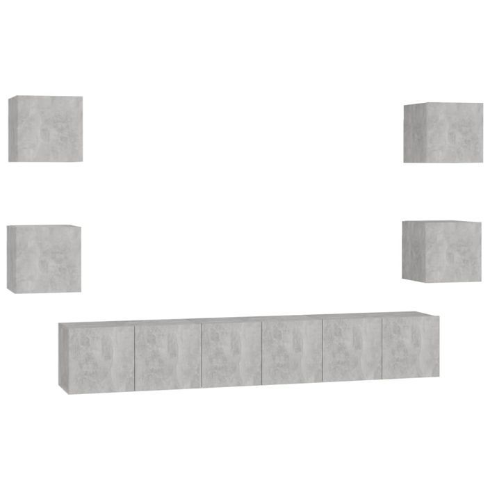 Ensemble de meubles TV 7 pcs Gris béton 2 - Photo n°3