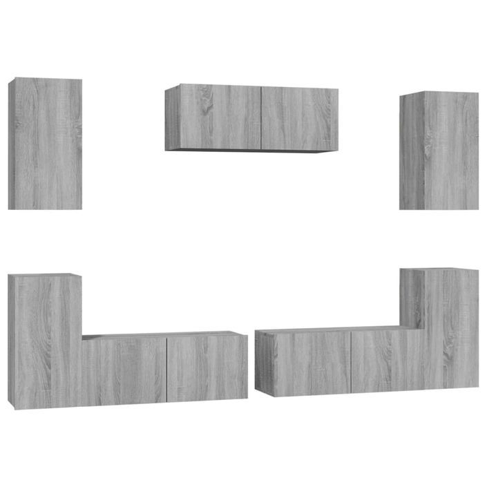 Ensemble de meubles TV 7 pcs Sonoma gris Bois d'ingénierie - Photo n°2