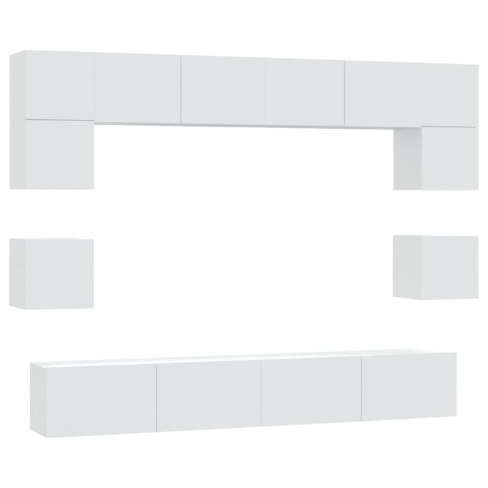 Ensemble de meubles TV 8 pcs Blanc Bois d'ingénierie - Photo n°2