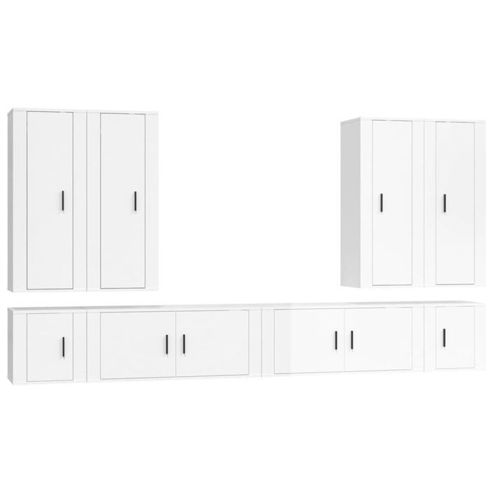 Ensemble de meubles TV 8 pcs Blanc brillant Bois d'ingénierie - Photo n°1