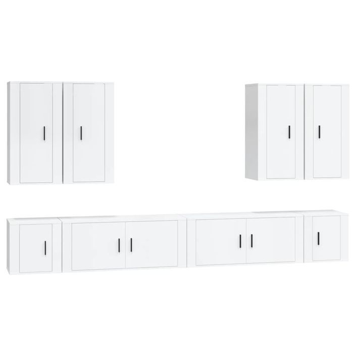 Ensemble de meubles TV 8 pcs Blanc brillant Bois d'ingénierie - Photo n°1