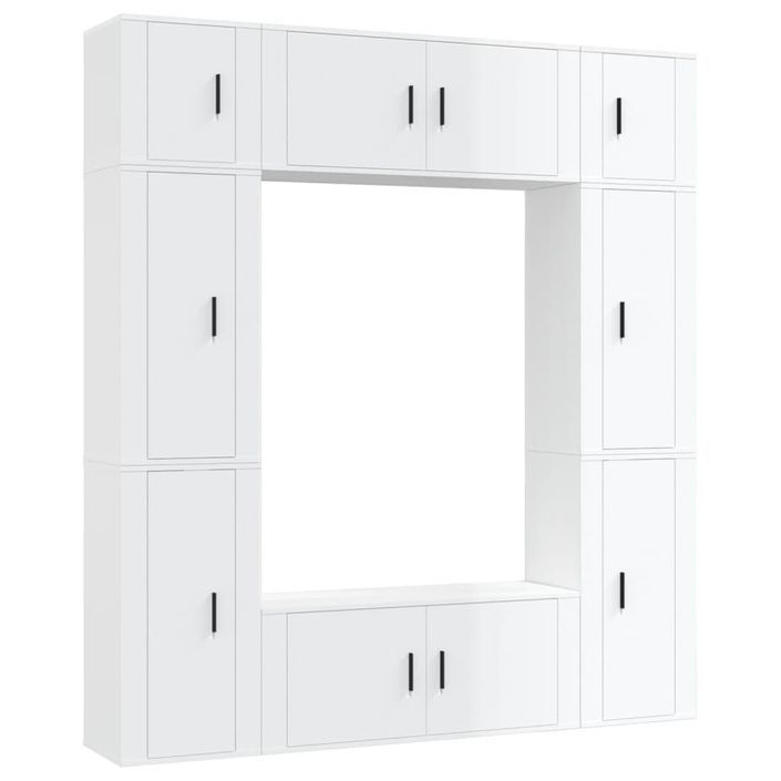 Ensemble de meubles TV 8 pcs Blanc brillant Bois d'ingénierie - Photo n°2