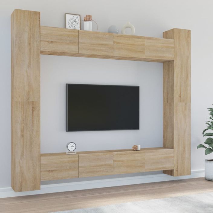 Ensemble de meubles TV 8 pcs Chêne sonoma Bois d'ingénierie - Photo n°1