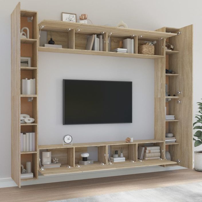 Ensemble de meubles TV 8 pcs Chêne sonoma Bois d'ingénierie - Photo n°3