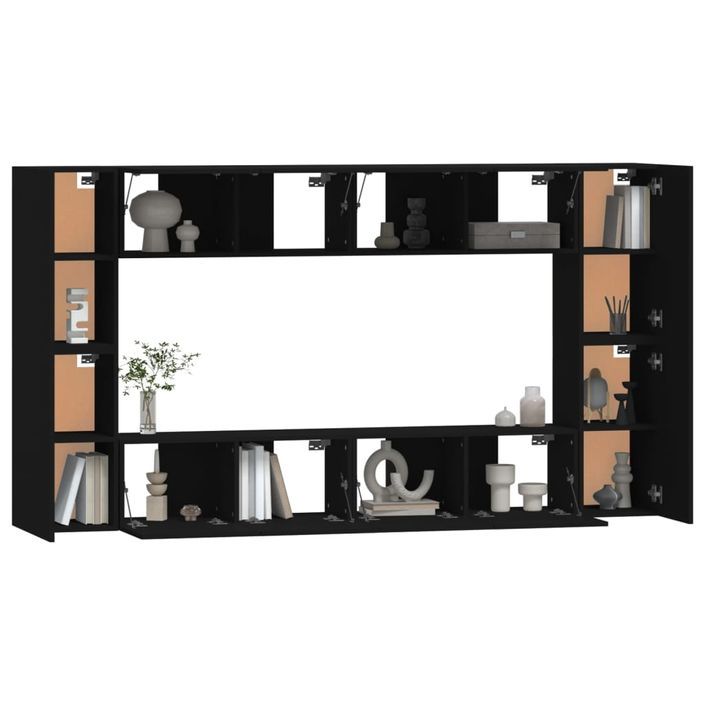 Ensemble de meubles TV 8 pcs Noir Bois d'ingénierie - Photo n°4