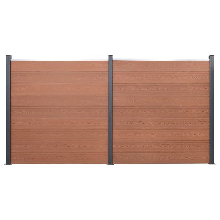 Ensemble de panneaux de clôture marron 353x186 cm WPC - Photo n°1