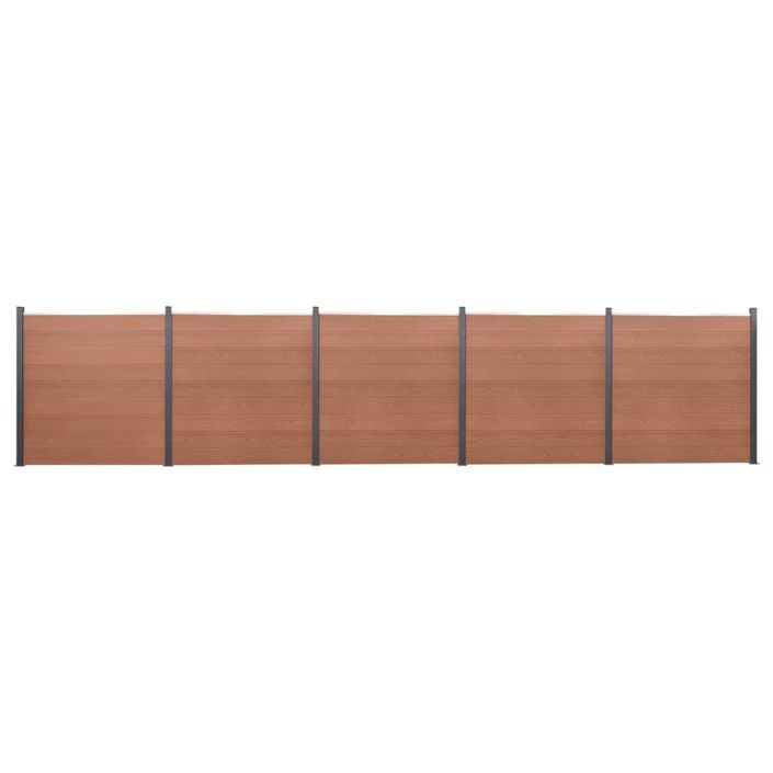 Ensemble de panneaux de clôture marron 872x186 cm WPC - Photo n°1