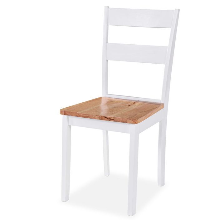 Ensemble de salle à manger 3 pcs MDF et hévéa Blanc - Photo n°6