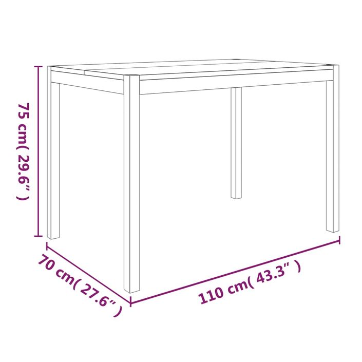 Ensemble de salle à manger 5 pcs Bois d'acacia solide - Photo n°10