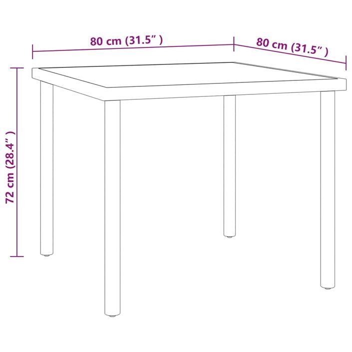 Ensemble de salle à manger d'extérieur 5 pcs Acier - Photo n°8