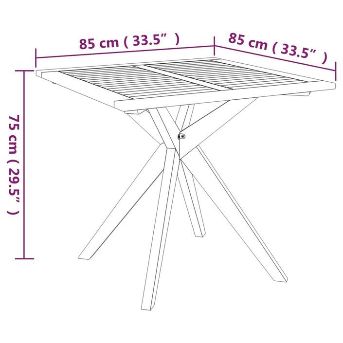 Ensemble de salle à manger de jardin 3 pcs Bois d'acacia solide 2 - Photo n°9