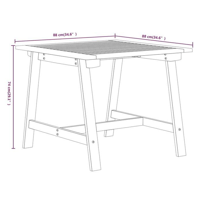 Ensemble de salle à manger de jardin 3 pcs Bois d'acacia solide - Photo n°7