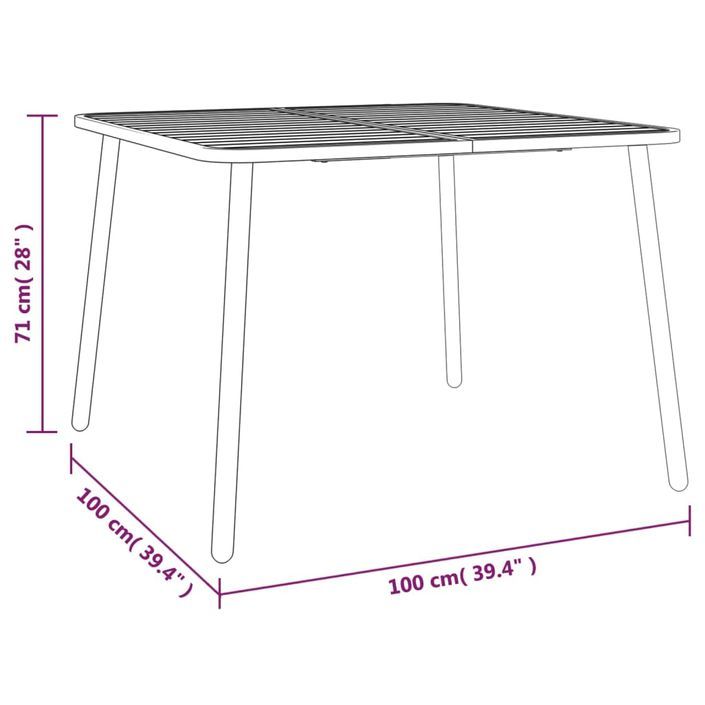 Ensemble de salle à manger de jardin 5 pcs anthracite acier - Photo n°11