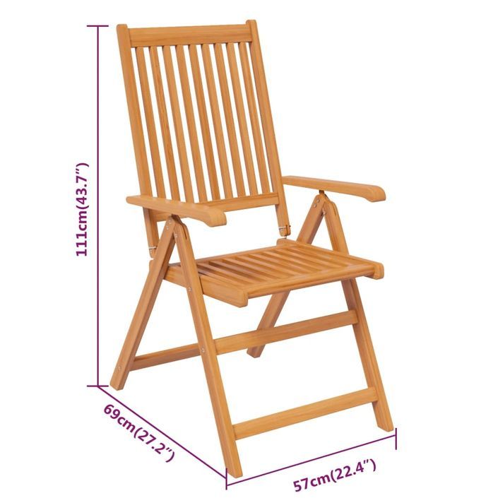 Ensemble de salle à manger de jardin 5 pcs Bois d'acacia massif 3 - Photo n°9