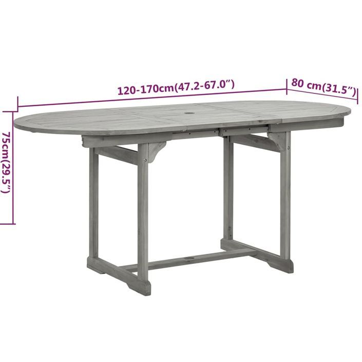 Ensemble de salle à manger de jardin 5 pcs Bois d'acacia massif 6 - Photo n°9