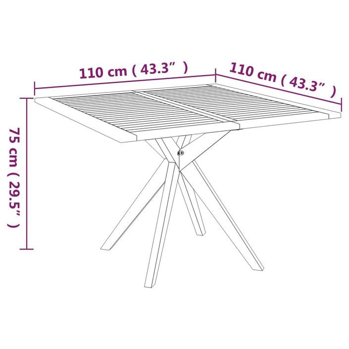 Ensemble de salle à manger de jardin 5 pcs Bois d'acacia solide - Photo n°10