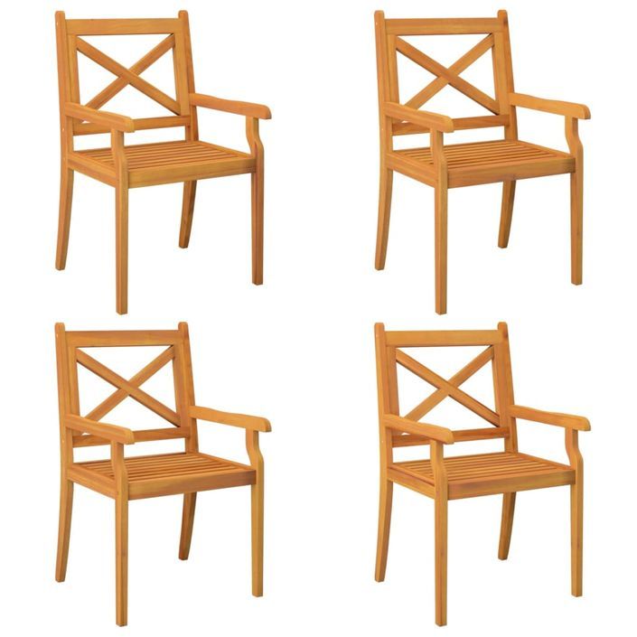 Ensemble de salle à manger de jardin 5 pcs Bois d'acacia solide - Photo n°7