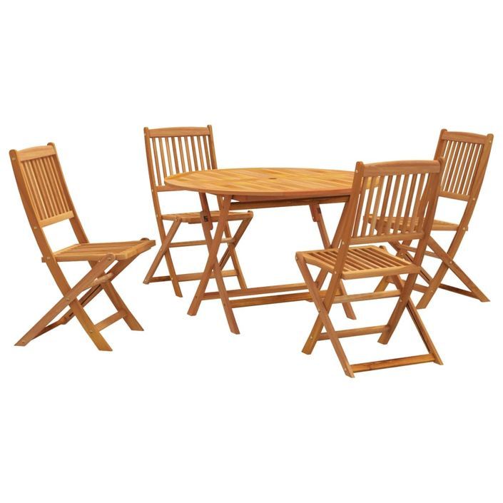 Ensemble de salle à manger de jardin 5 pcs bois d'acacia solide - Photo n°1