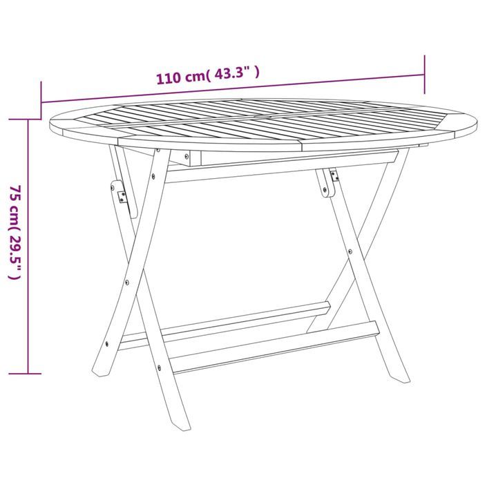 Ensemble de salle à manger de jardin 5 pcs bois d'acacia solide - Photo n°11