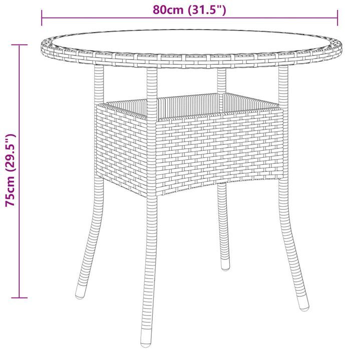 Ensemble de salle à manger de jardin 5 pcs Résine tressée Beige - Photo n°8