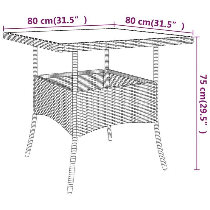 Ensemble de salle à manger de jardin 5 pcs Résine tressée Beige - Photo n°12