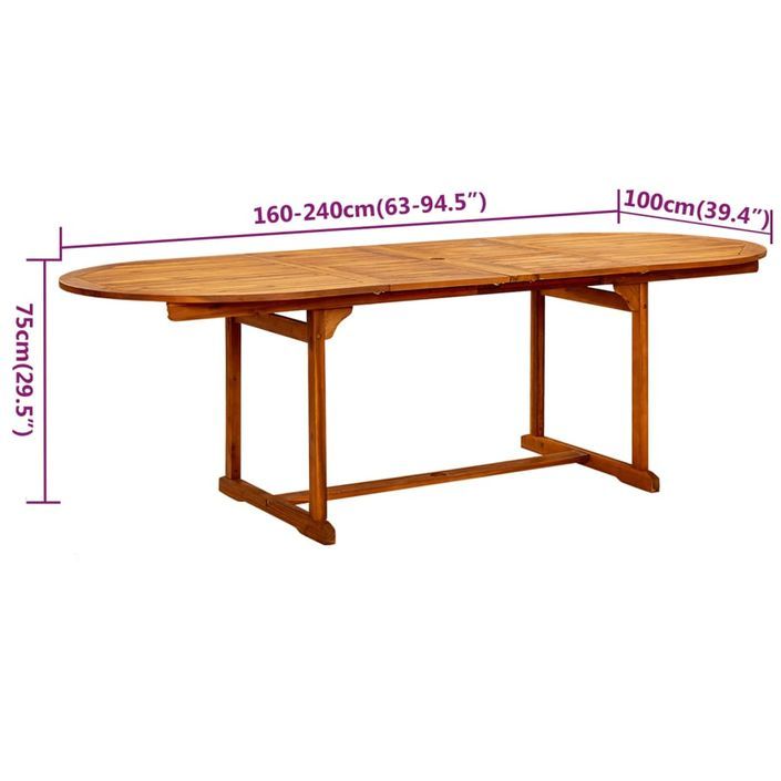 Ensemble de salle à manger de jardin 7 pcs Bois d'acacia massif 3 - Photo n°8