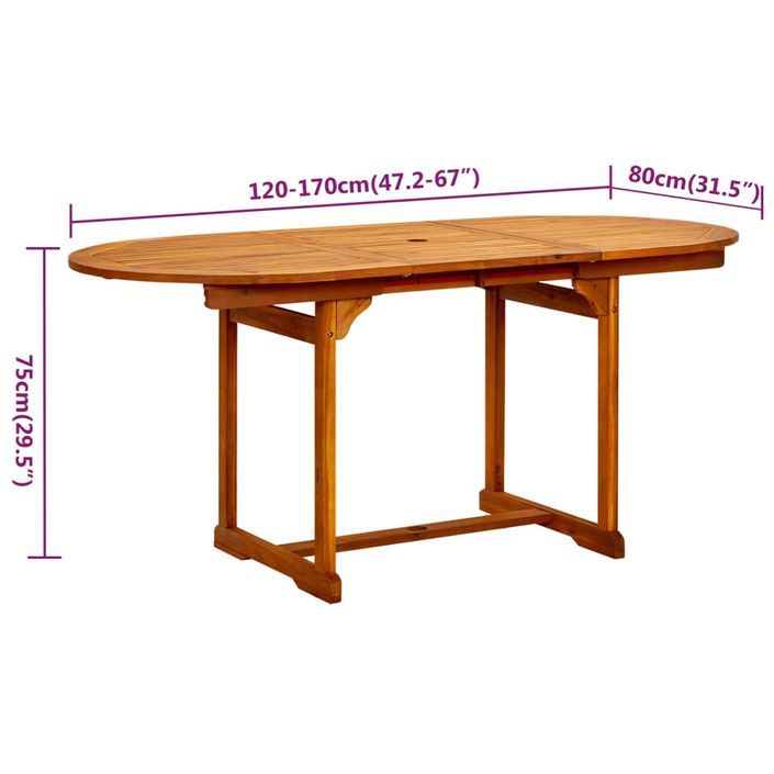 Ensemble de salle à manger de jardin 7 pcs Bois d'acacia massif 2 - Photo n°8