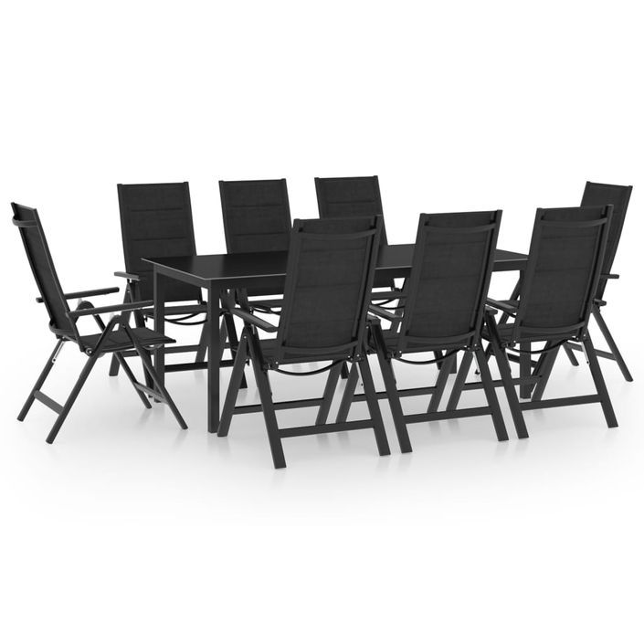 Ensemble de salle à manger de jardin 9 pcs Aluminium Anthracite 2 - Photo n°1