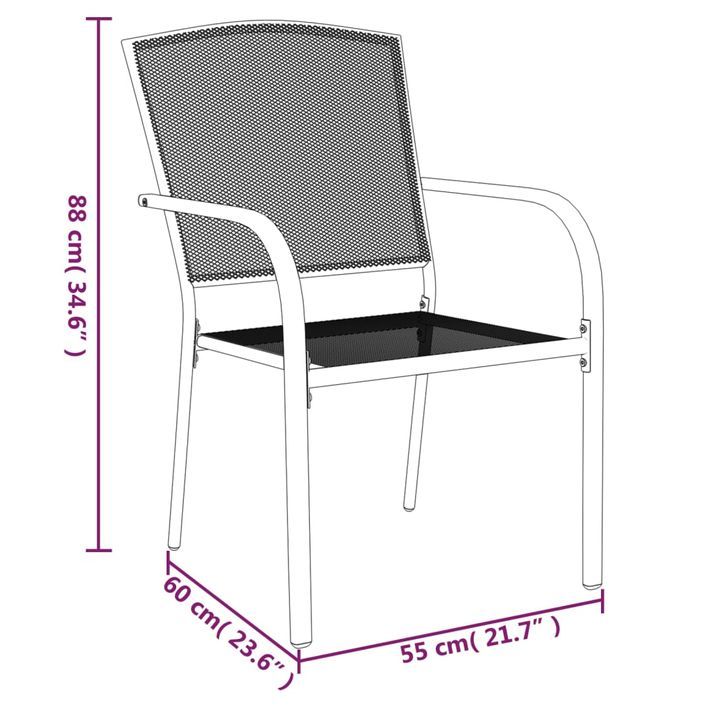 Ensemble de salle à manger de jardin 9 pcs anthracite acier - Photo n°9