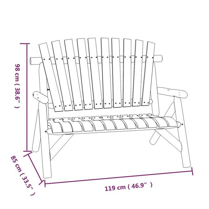 Ensemble de salon de jardin 3 pcs bois massif d'épicéa - Photo n°6