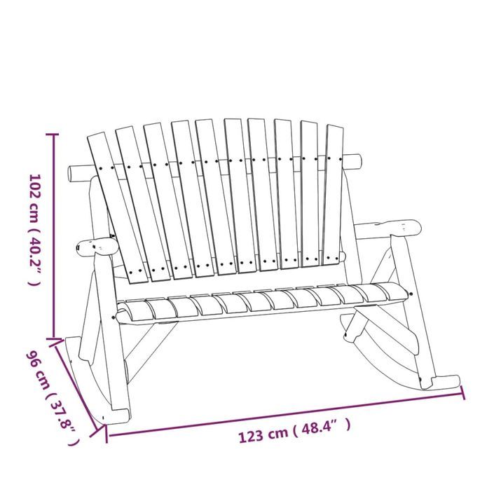 Ensemble de salon de jardin 3 pcs bois massif d'épicéa - Photo n°6