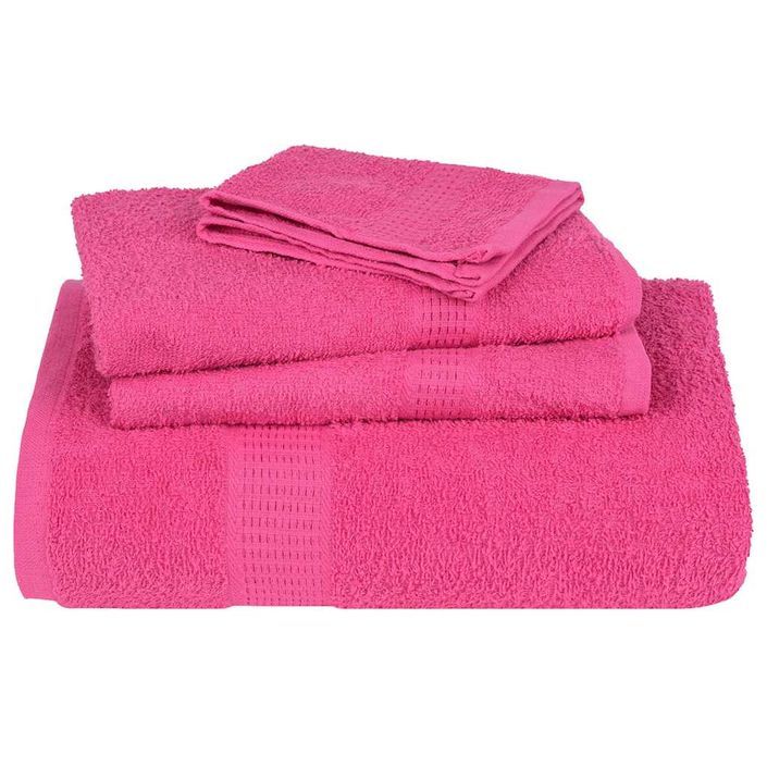 Ensemble de serviettes 12 pcs rose 360 g/m² 100% coton - Photo n°4