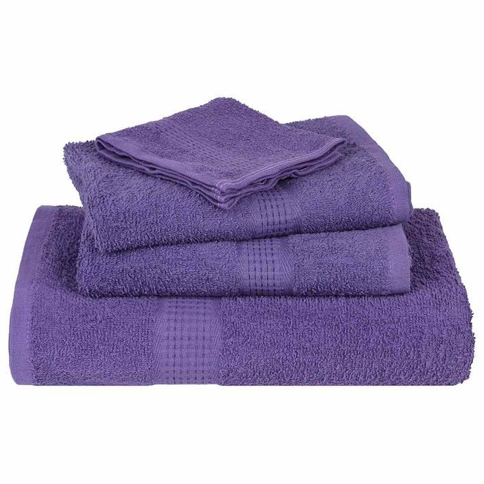 Ensemble de serviettes 12 pcs violet 360 g/m² 100% coton - Photo n°4