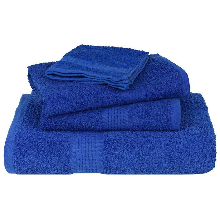 Ensemble de serviettes 6 pcs bleu 360 g/m² 100% coton - Photo n°4