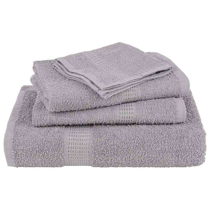 Ensemble de serviettes 6 pcs gris 360 g/m² 100% coton - Photo n°4