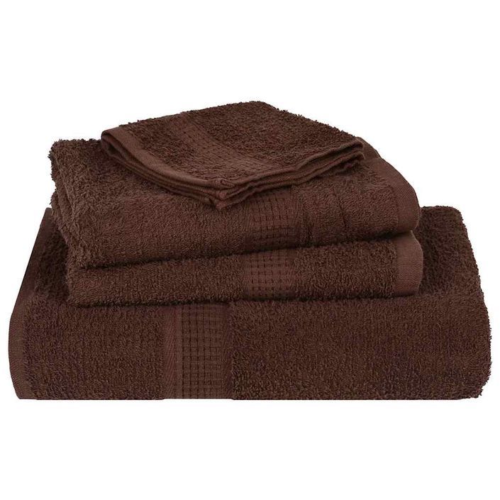 Ensemble de serviettes 6 pcs marron 360 g/m² 100% coton - Photo n°4