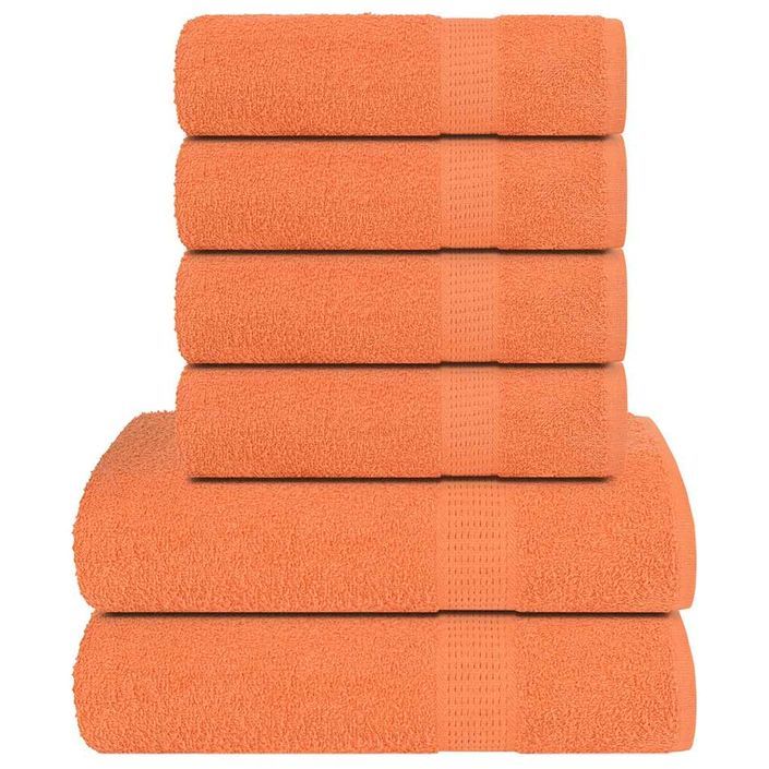 Ensemble de serviettes 6 pcs orange 360 g/m² 100% coton - Photo n°1