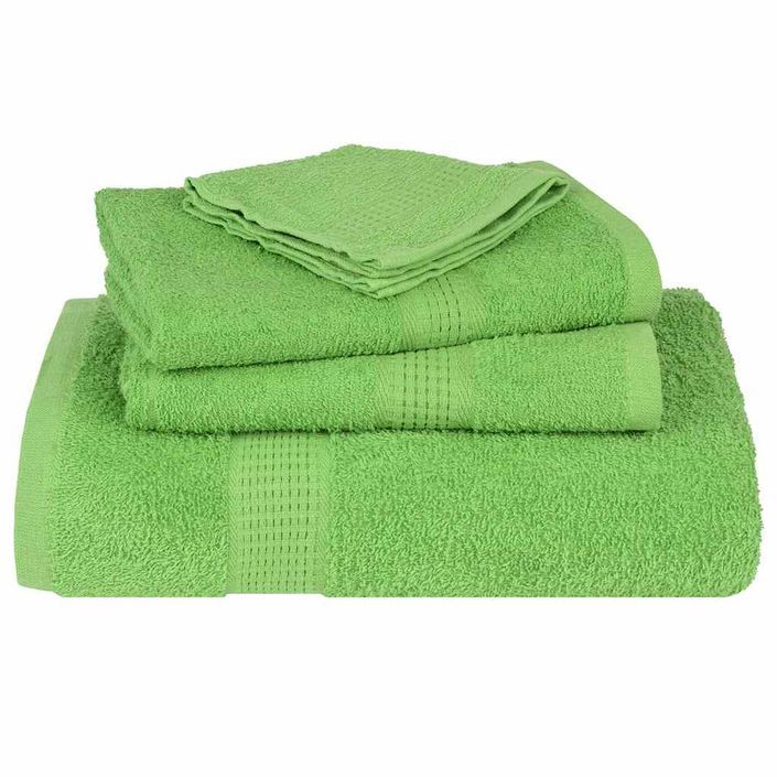 Ensemble de serviettes 6 pcs vert 360 g/m² 100% coton - Photo n°4