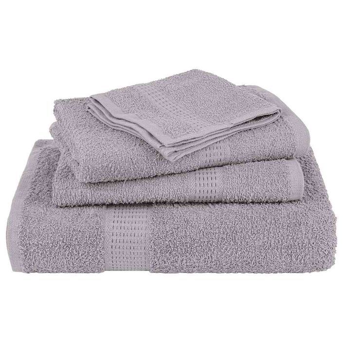 Ensemble de serviettes 8 pcs gris 360 g/m² 100% coton - Photo n°4