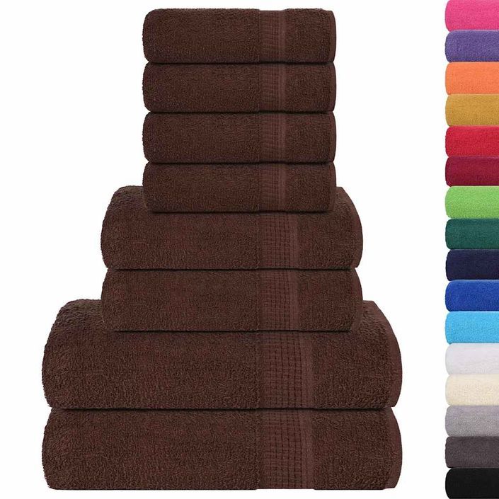 Ensemble de serviettes 8 pcs marron 360 g/m² 100% coton - Photo n°2